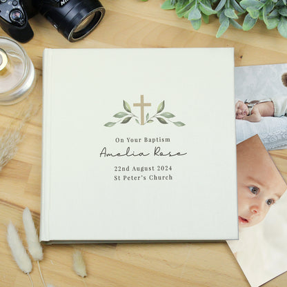 Personalised Religious Cross Square Photo Album - image 3
