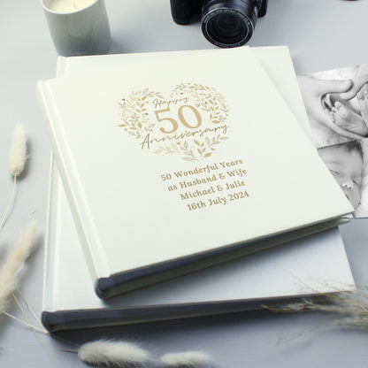 Personalised 50th Golden Wedding Anniversary Photo Album from Heartfelt Gifts