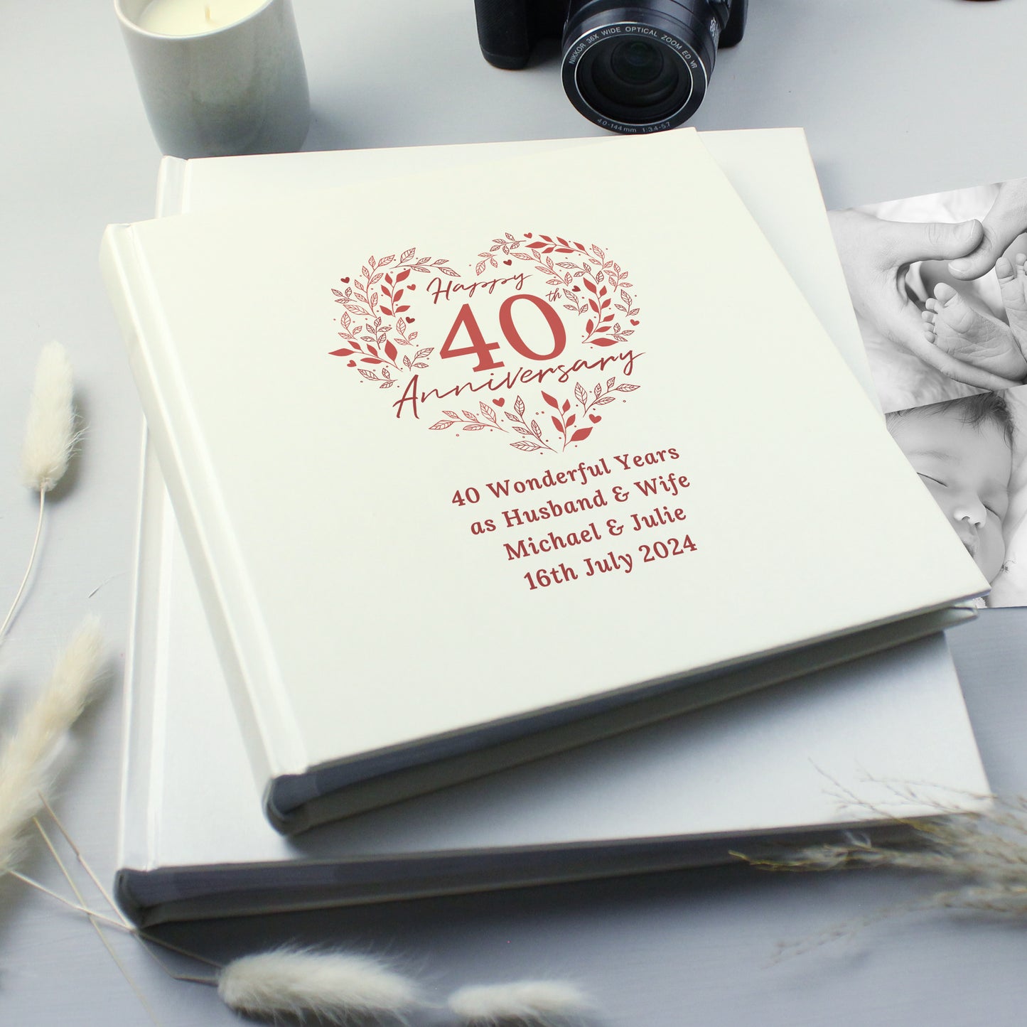 Personalised 40th Ruby Wedding Anniversary Photo Album from Heartfelt Gifts