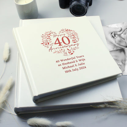 Personalised 40th Ruby Wedding Anniversary Photo Album from Heartfelt Gifts