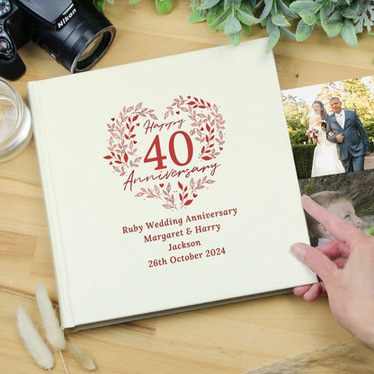 Personalised 40th Ruby Wedding Anniversary Photo Album - image 3