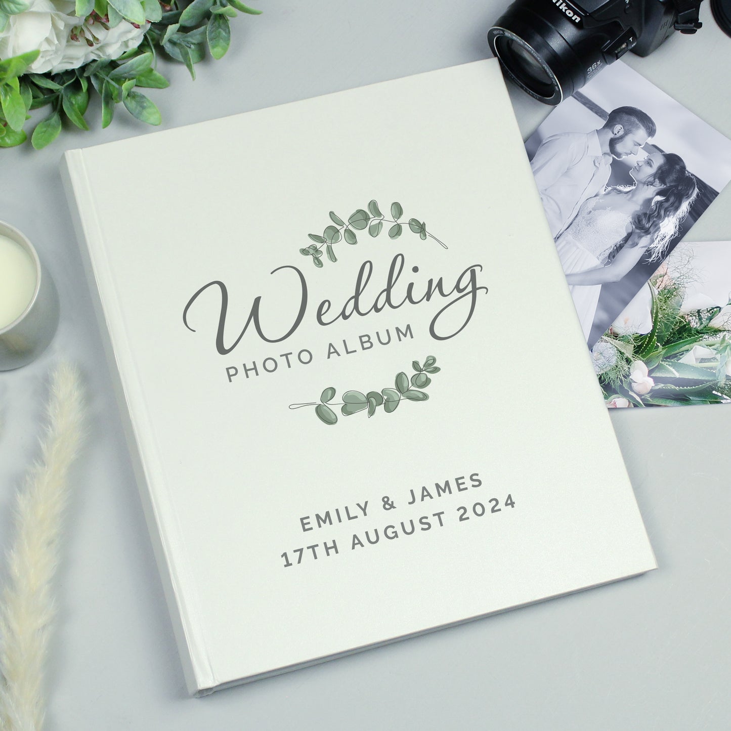 Personalised Botanical Traditional Wedding Photo Album from Heartfelt Gifts