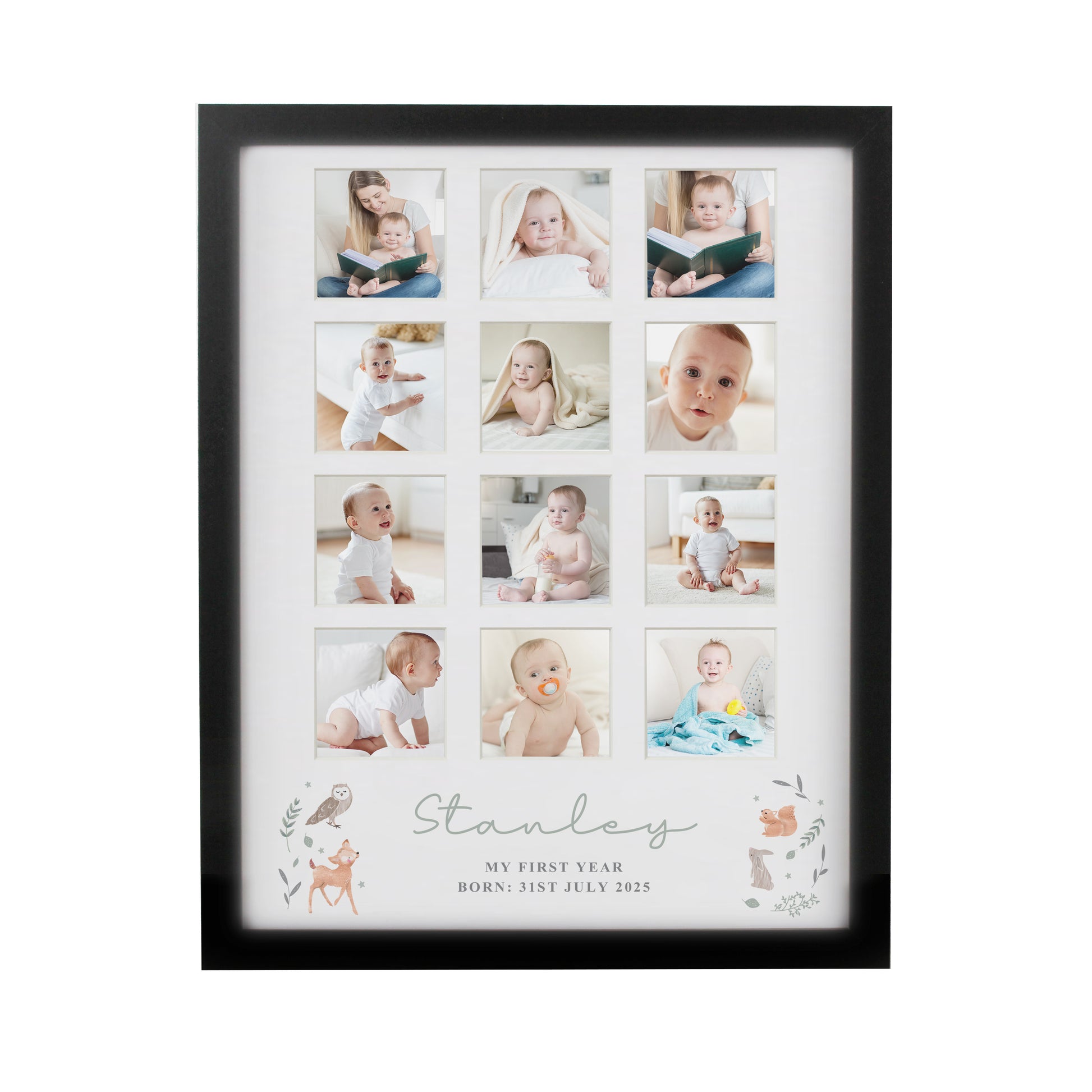 Personalised Woodland Animal Black Multi Photo Frame - image 5