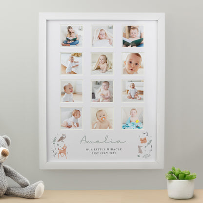 Personalised Woodland Animal White Multi Photo Frame from Heartfelt Gifts