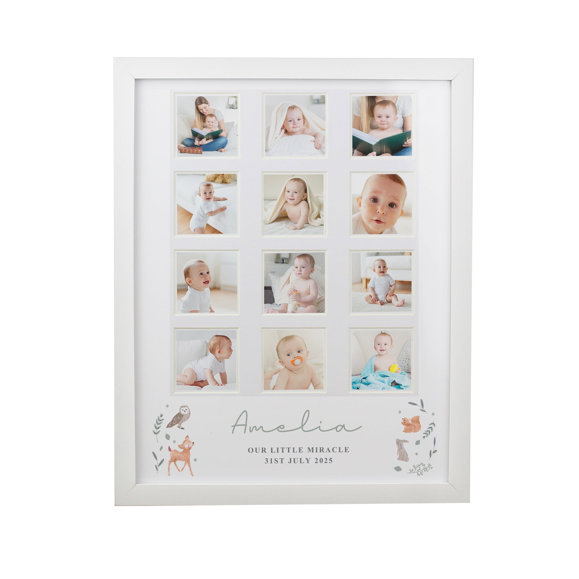Personalised Woodland Animal White Multi Photo Frame - image 5
