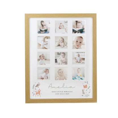 Personalised Woodland Animal Oak Multi Photo Frame - image 5