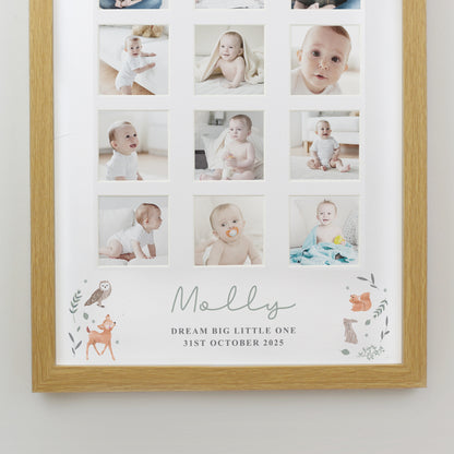Personalised Woodland Animal Oak Multi Photo Frame - image 6