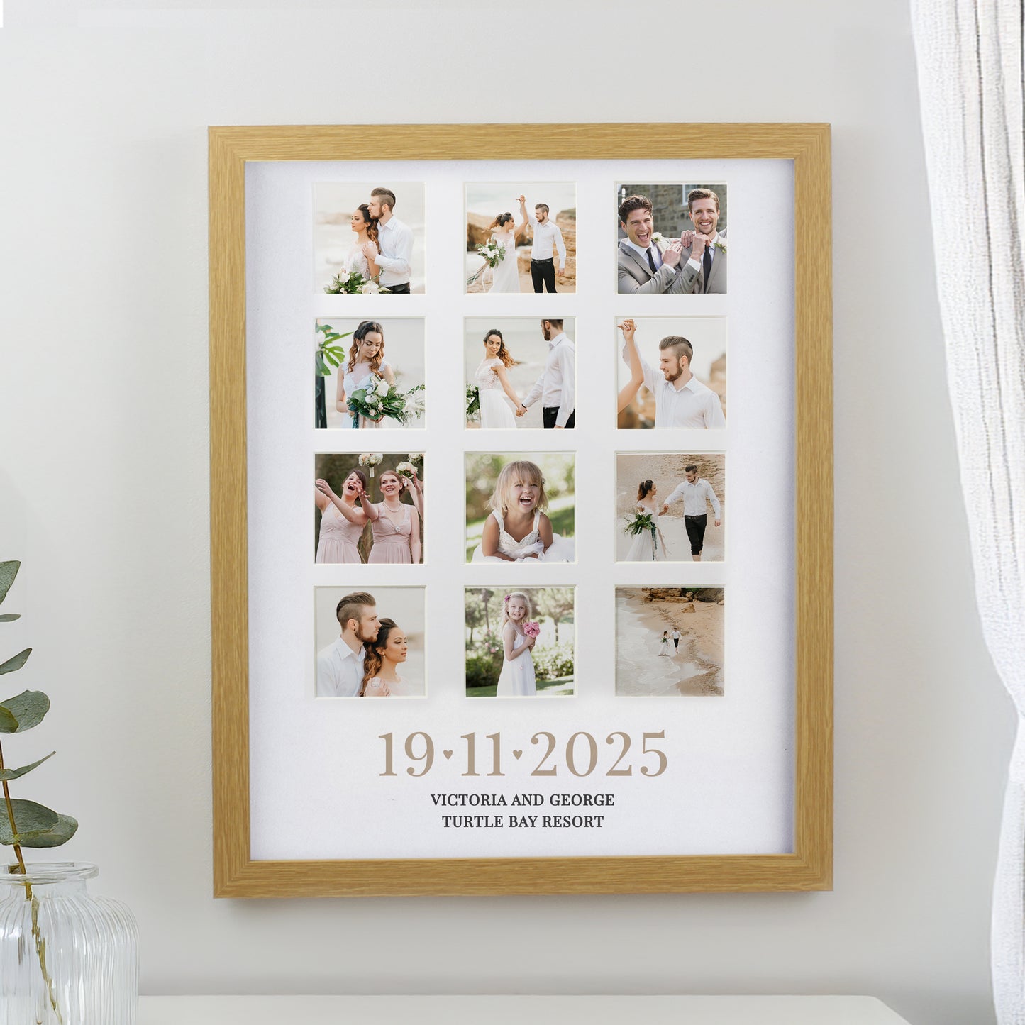 Personalised Special Date Oak Multi Photo Frame from Heartfelt Gifts