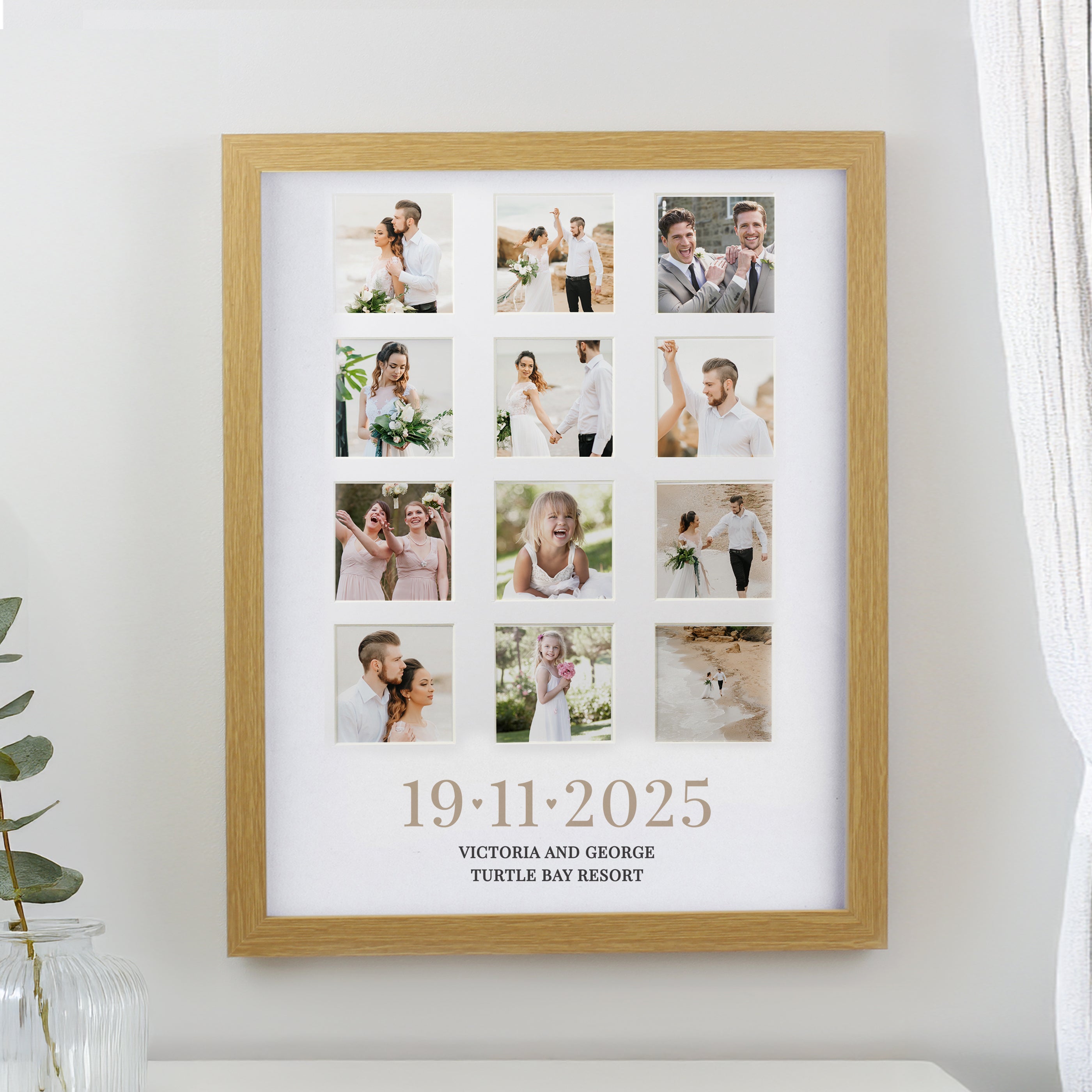 Personalised Special Date Oak Multi Photo Frame from Heartfelt Gifts