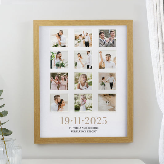 Personalised Special Date Oak Multi Photo Frame from Heartfelt Gifts