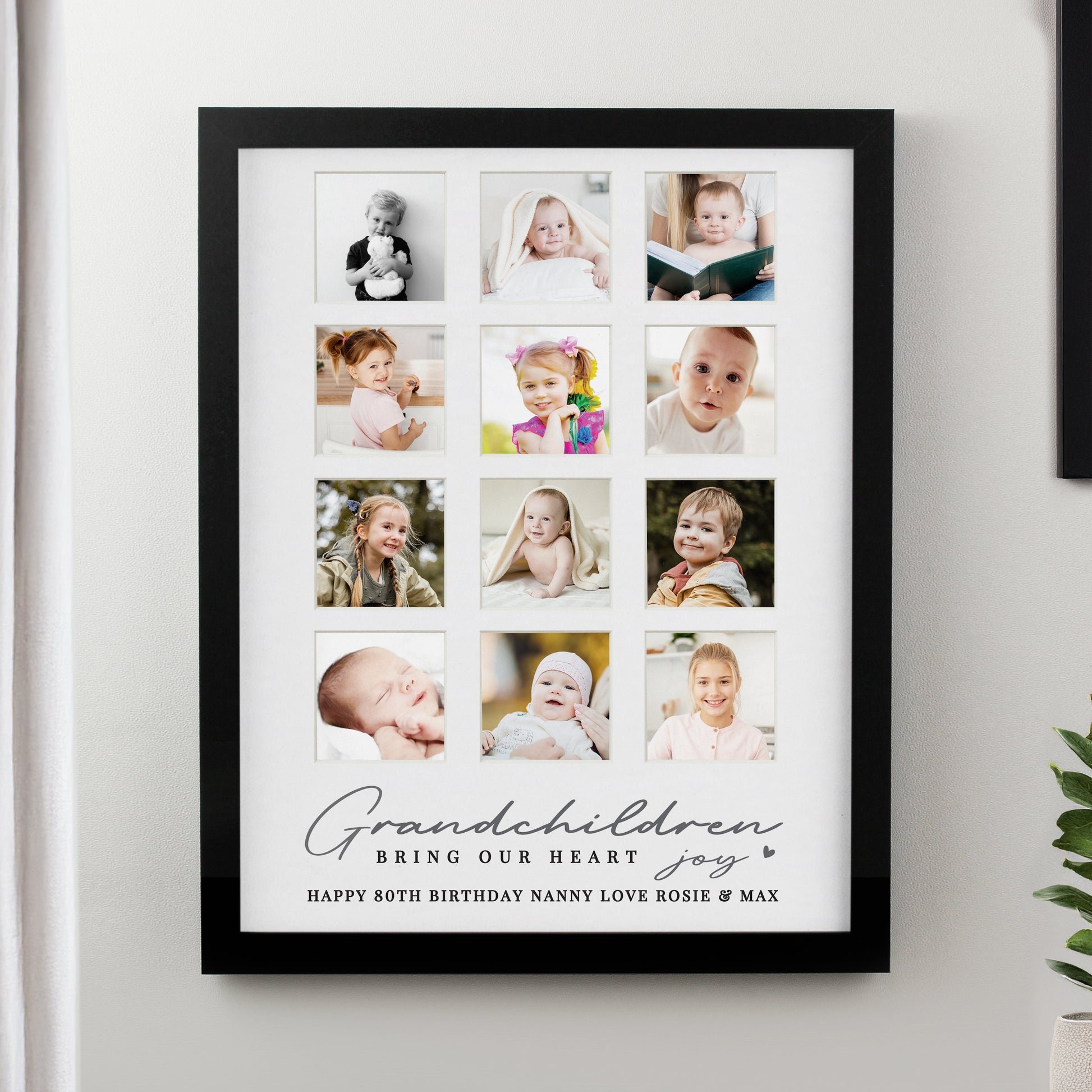 Personalised Grandchildren Black Multi Photo Frame from Heartfelt Gifts