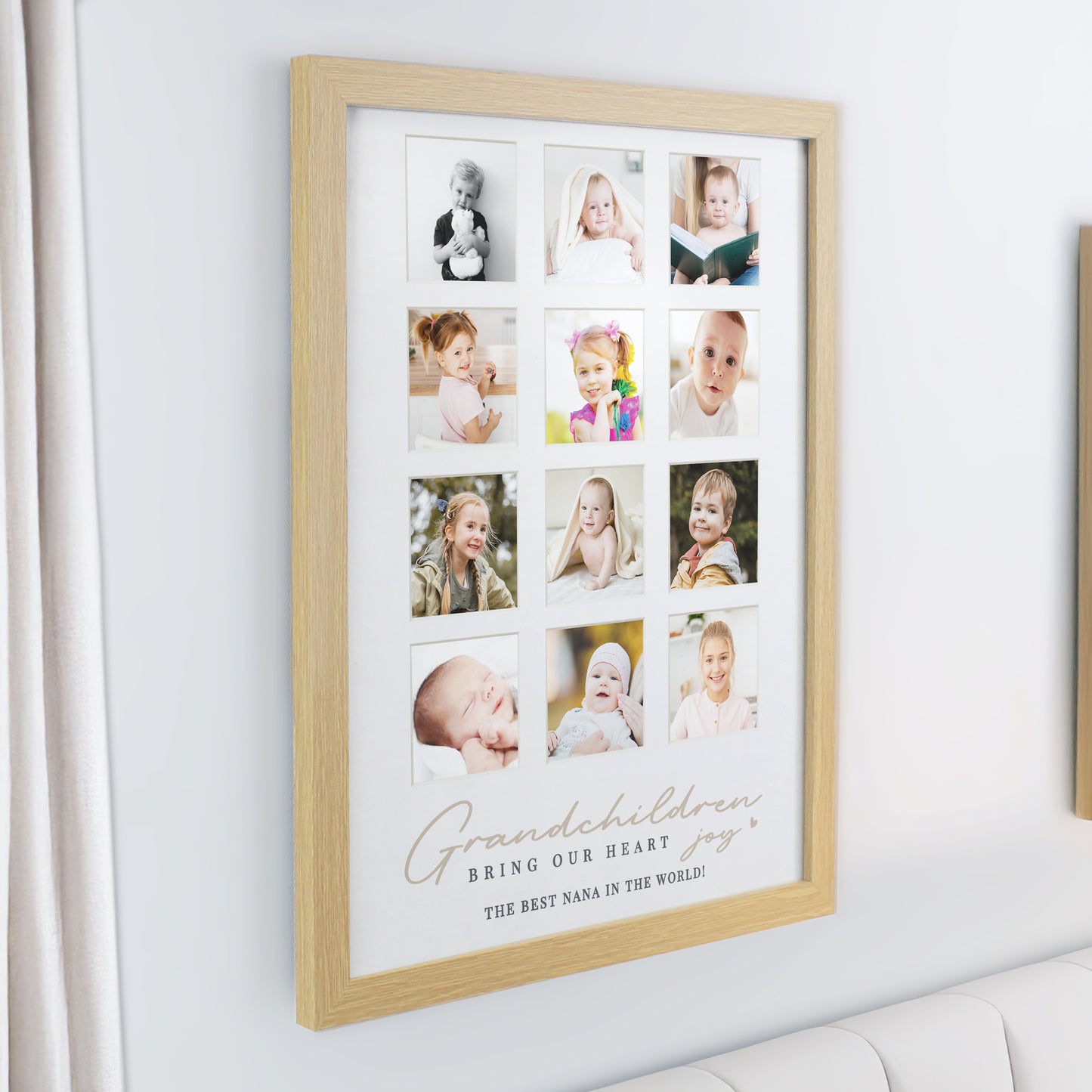 Personalised Grandchildren Oak Multi Photo Frame - image 2