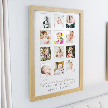 Personalised Grandchildren Oak Multi Photo Frame - image 2