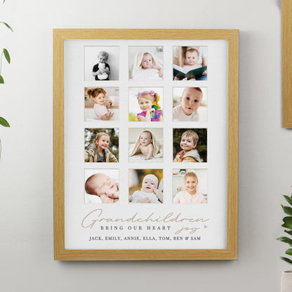 Personalised Grandchildren Oak Multi Photo Frame - image 3