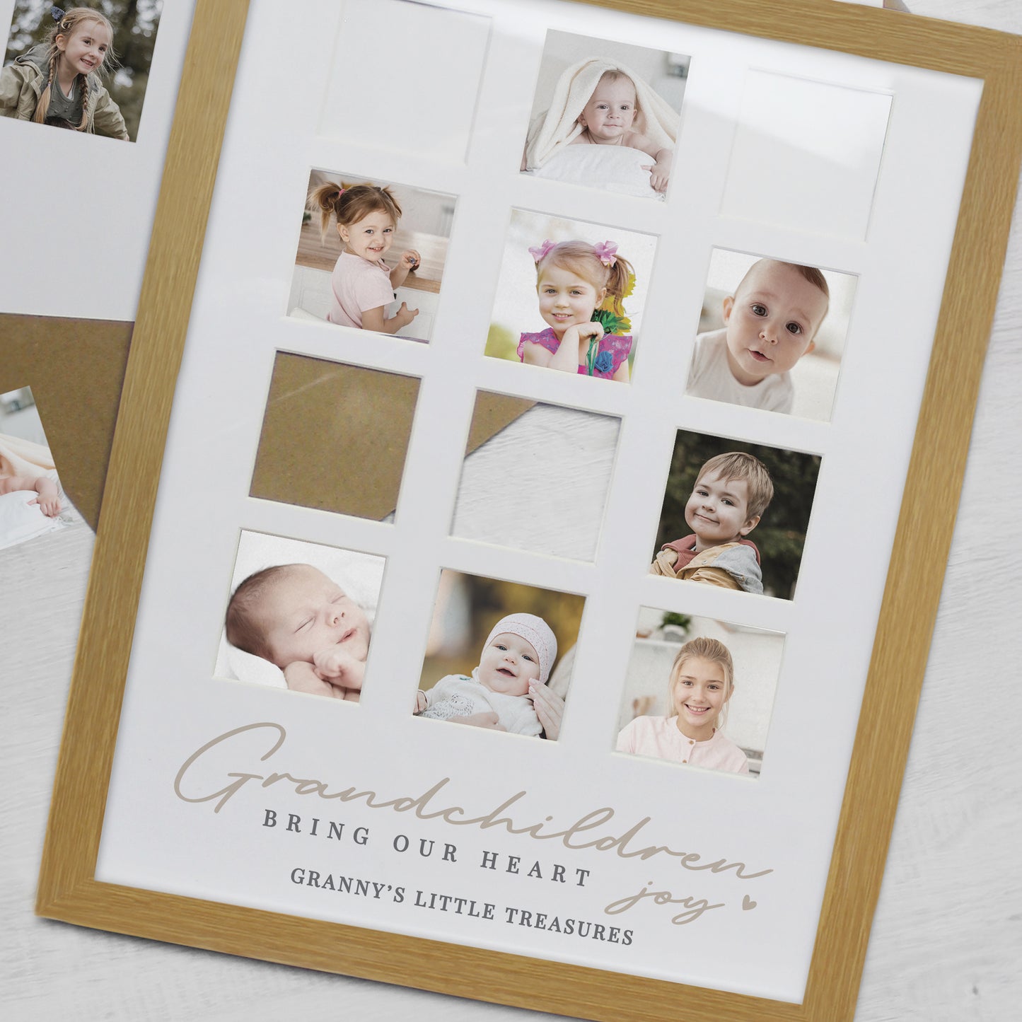 Personalised Grandchildren Oak Multi Photo Frame - image 4