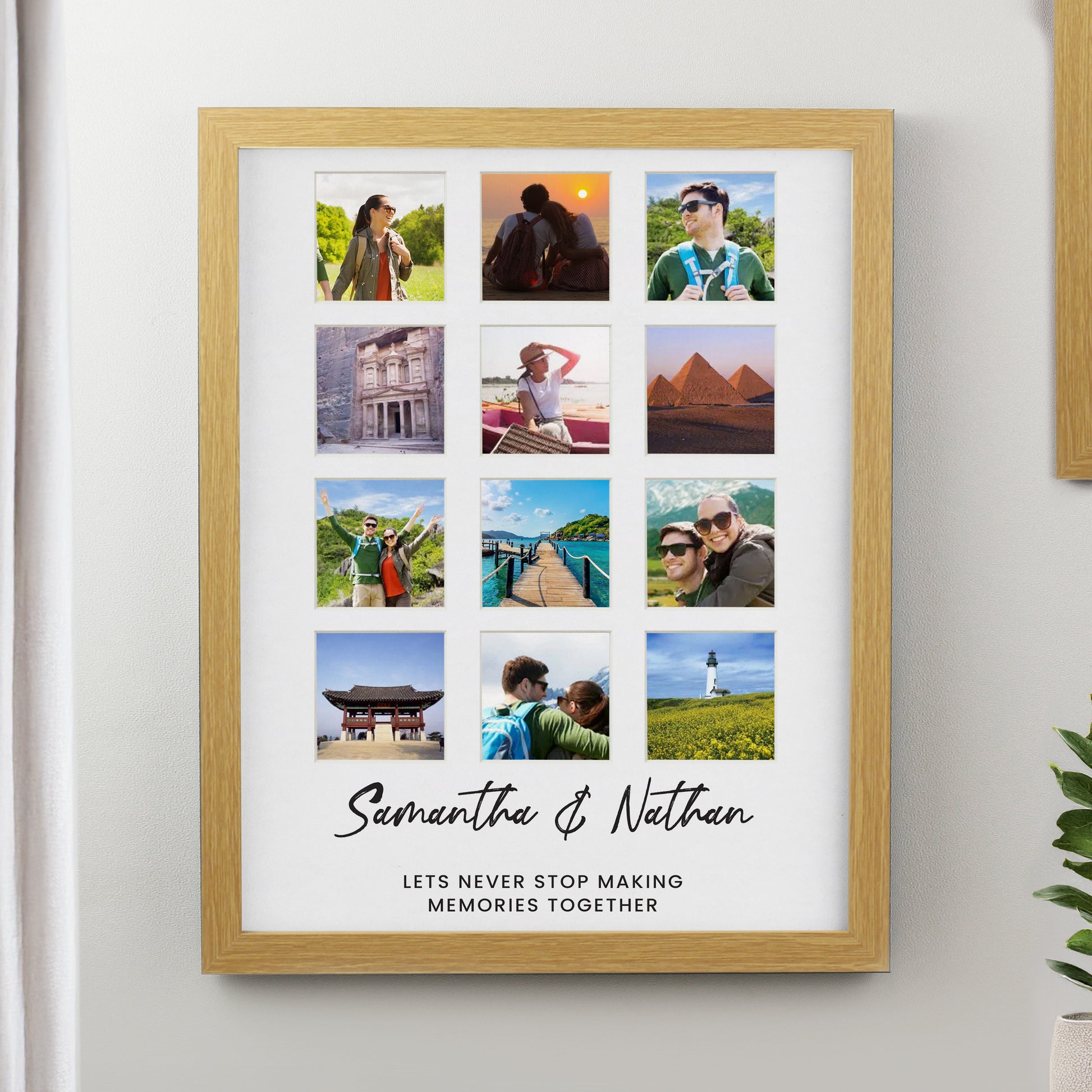 Personalised Oak Multi Photo Frame from Heartfelt Gifts