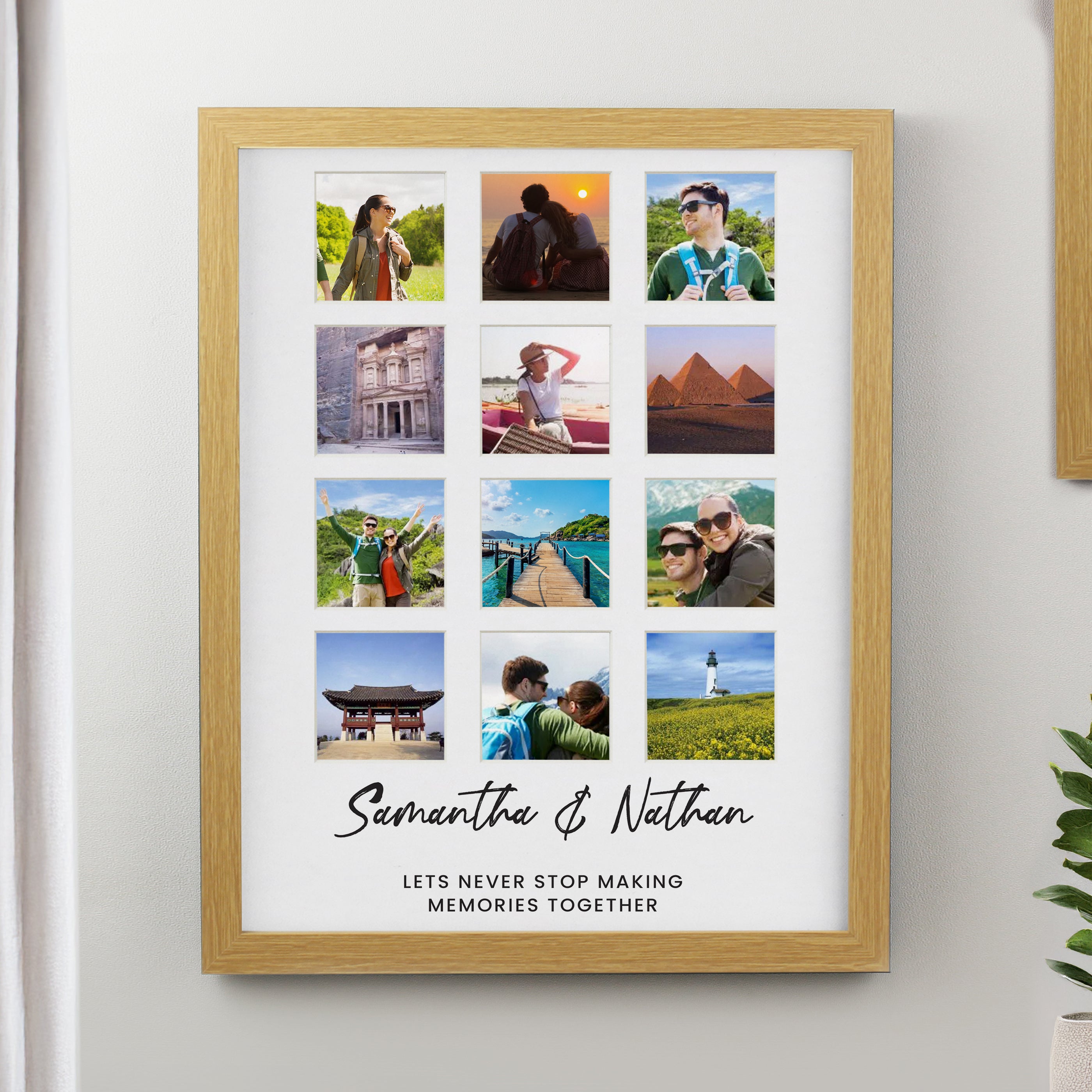 Personalised Oak Multi Photo Frame from Heartfelt Gifts
