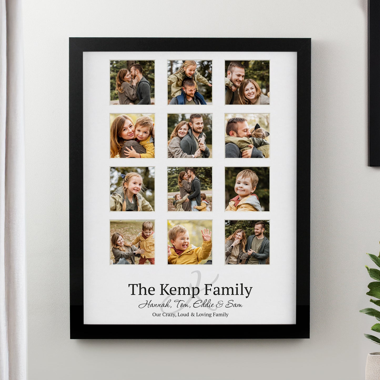 Personalised Family Black Multi Photo Frame from Heartfelt Gifts
