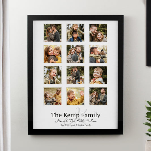 Personalised Family Black Multi Photo Frame from Heartfelt Gifts