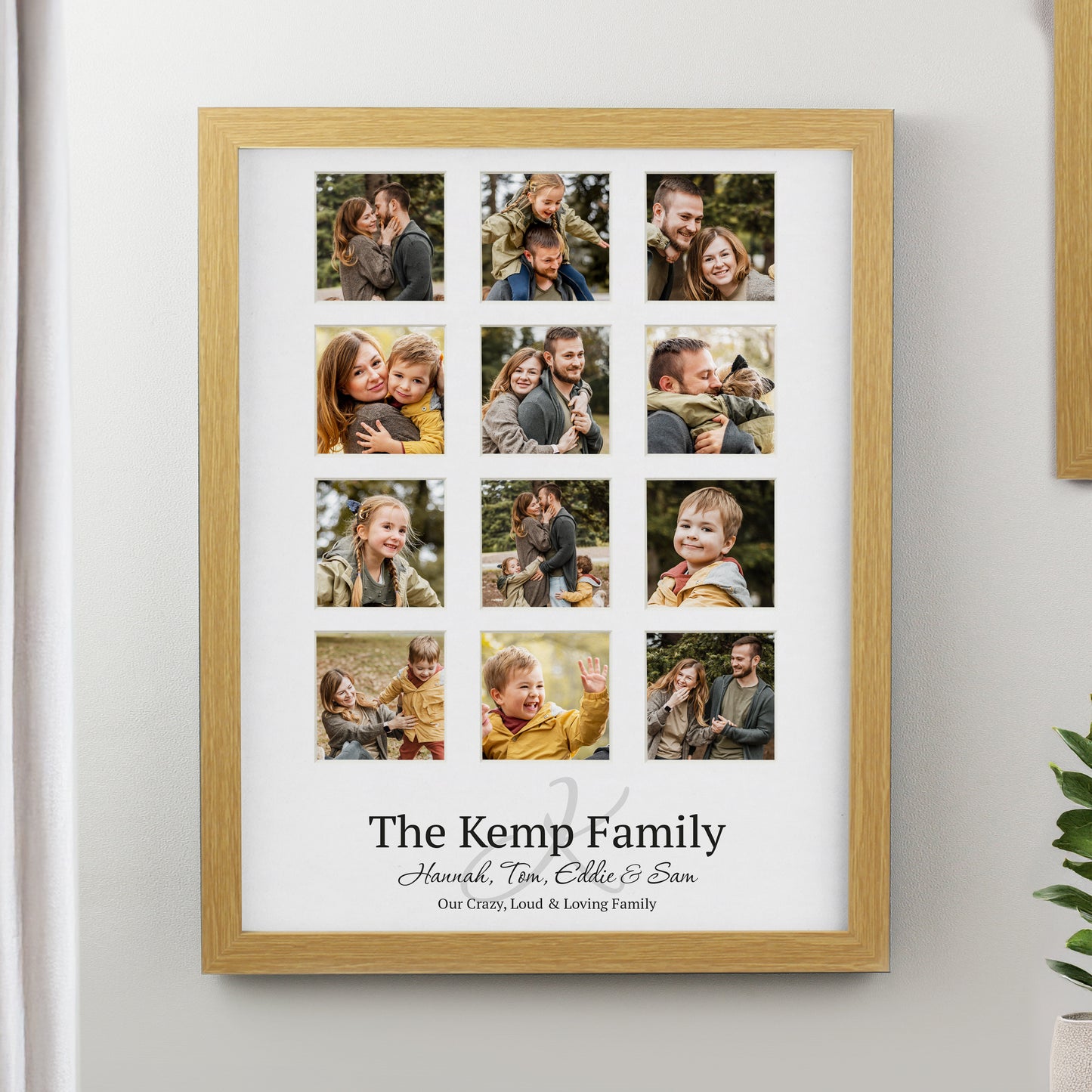 Personalised Family Oak Multi Photo Frame from Heartfelt Gifts