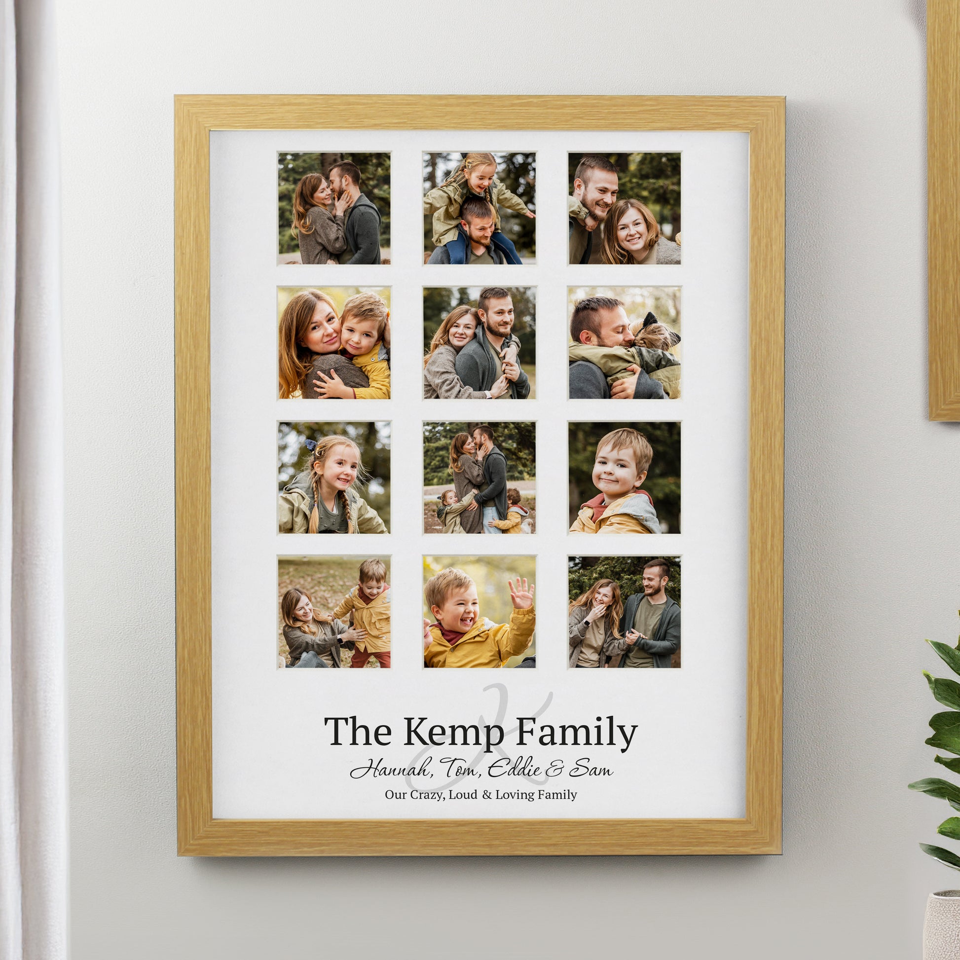 Personalised Family Oak Multi Photo Frame from Heartfelt Gifts