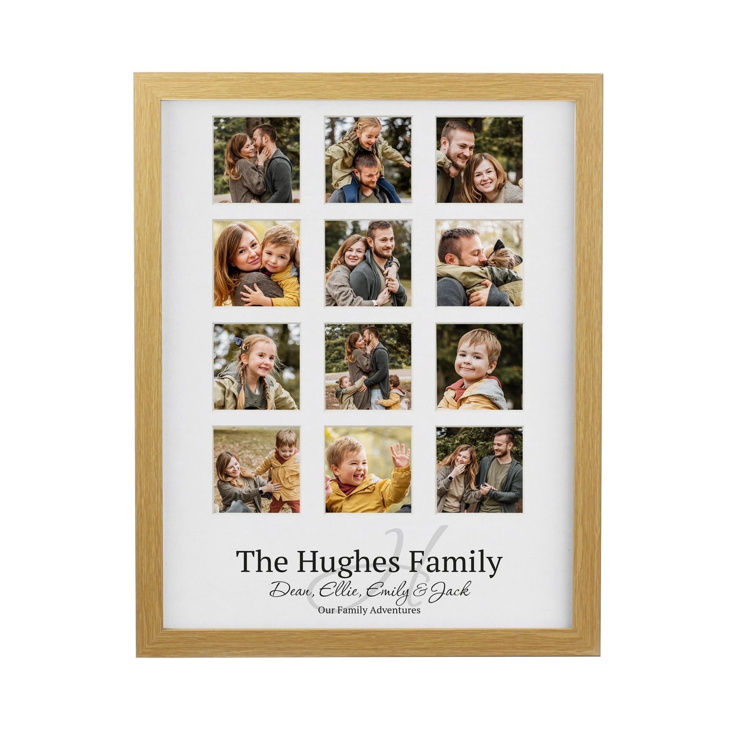 Personalised Family Oak Multi Photo Frame - image 5