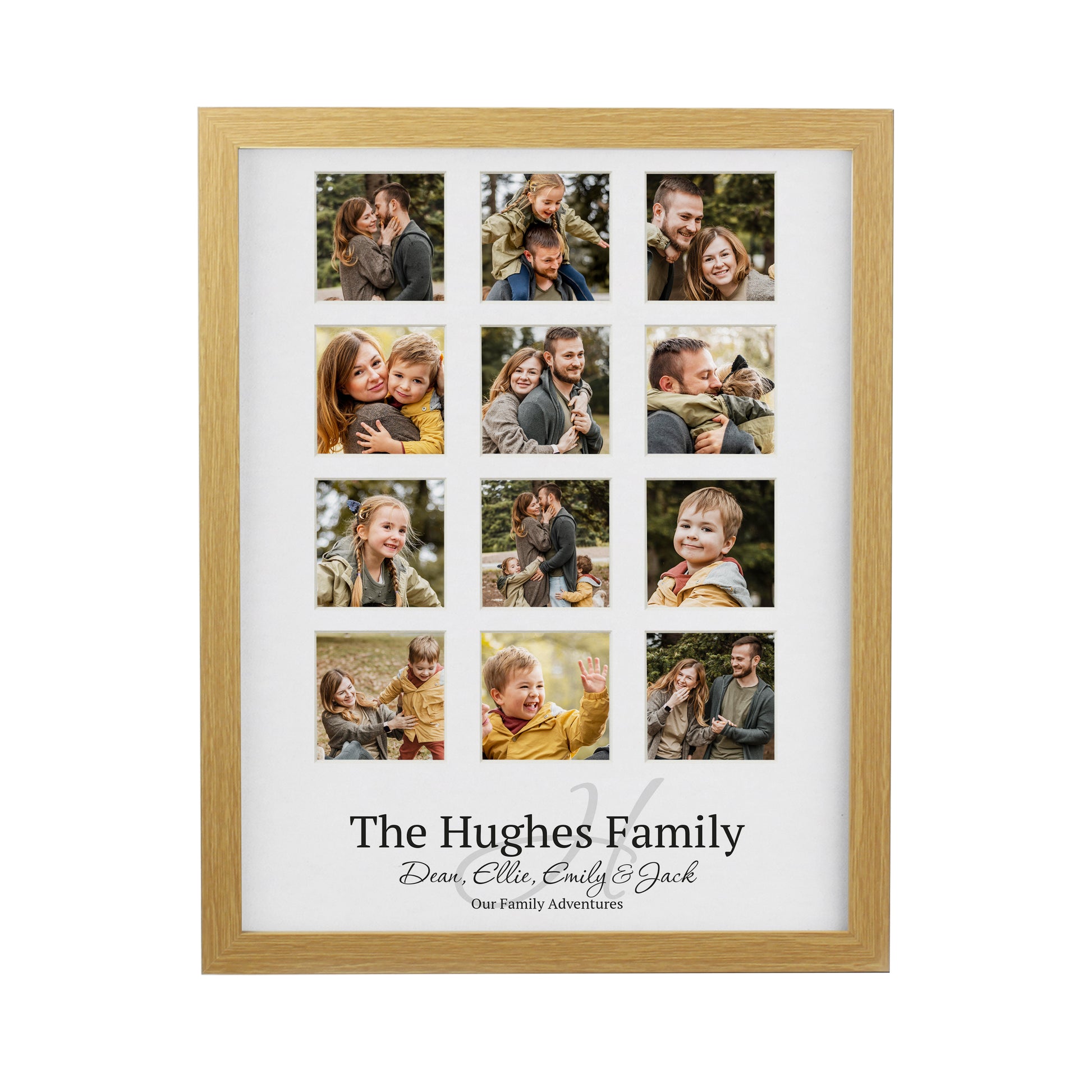 Personalised Family Oak Multi Photo Frame - image 5