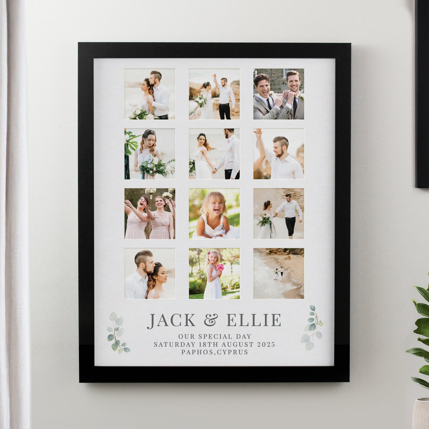 Personalised Wedding Black Multi Photo Frame from Heartfelt Gifts