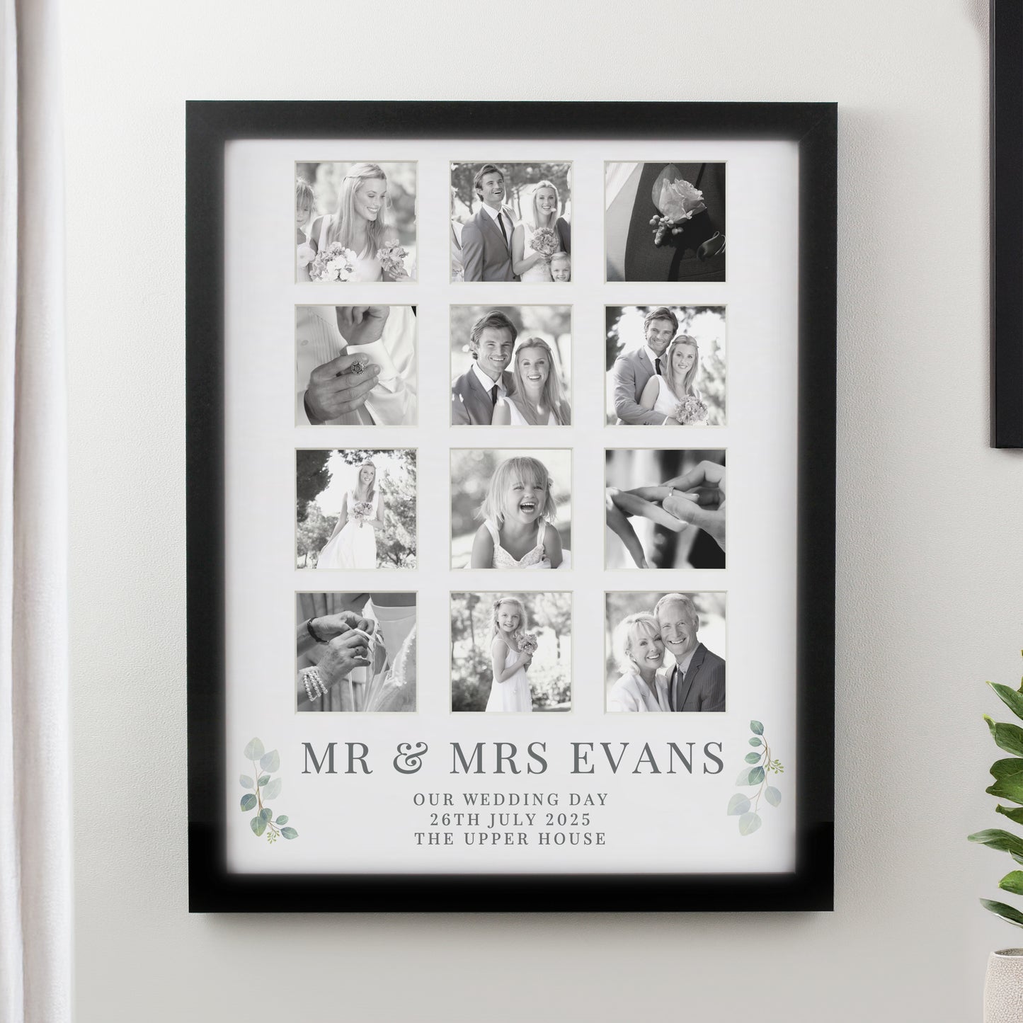 Personalised Wedding Black Multi Photo Frame - image 3