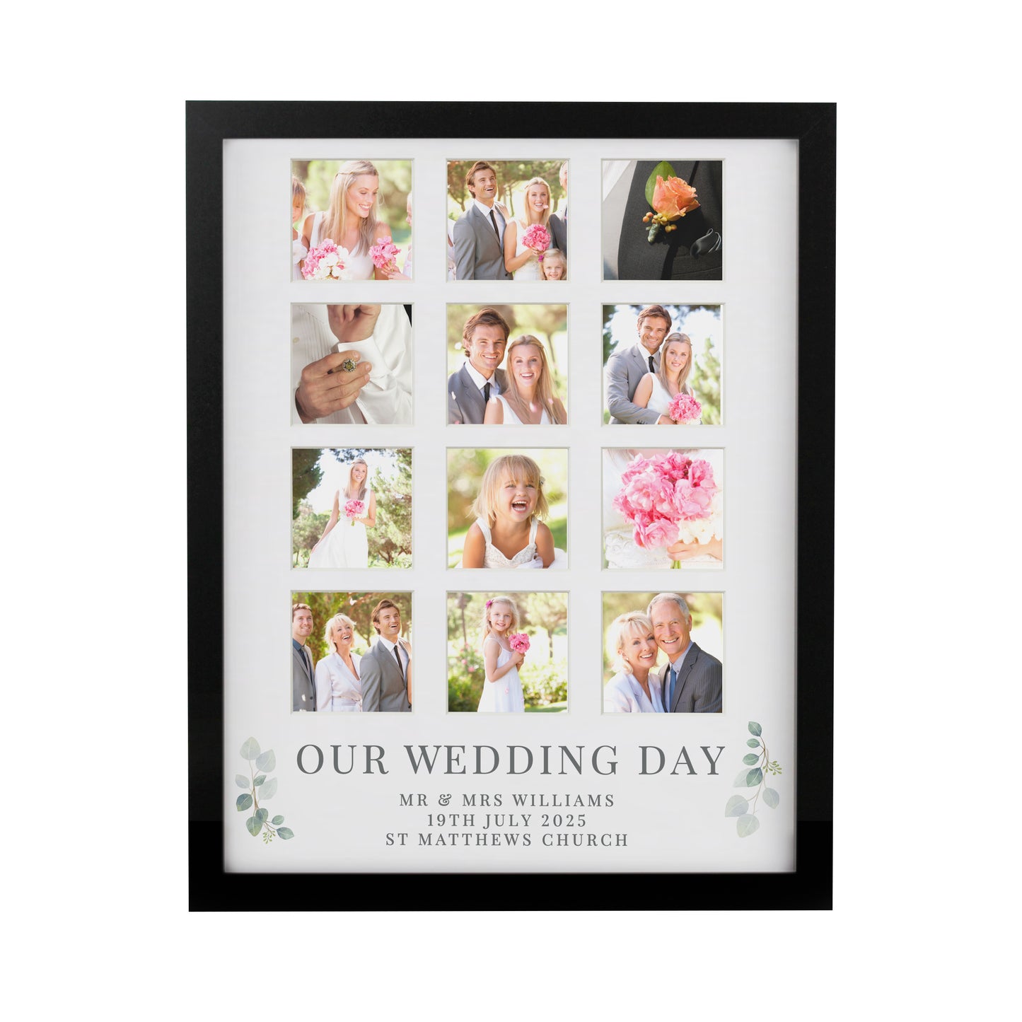Personalised Wedding Black Multi Photo Frame - image 5
