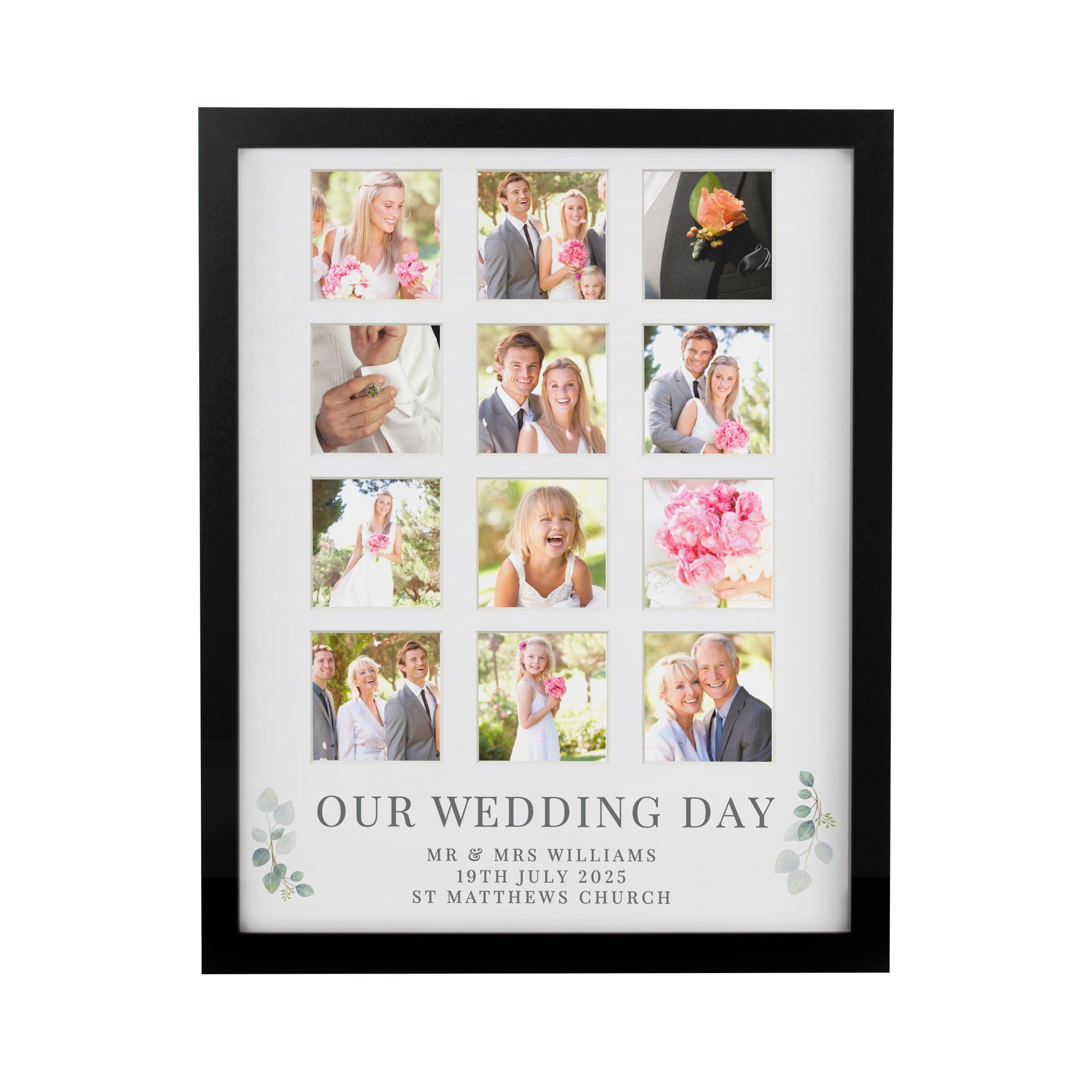 Personalised Wedding Black Multi Photo Frame - image 5
