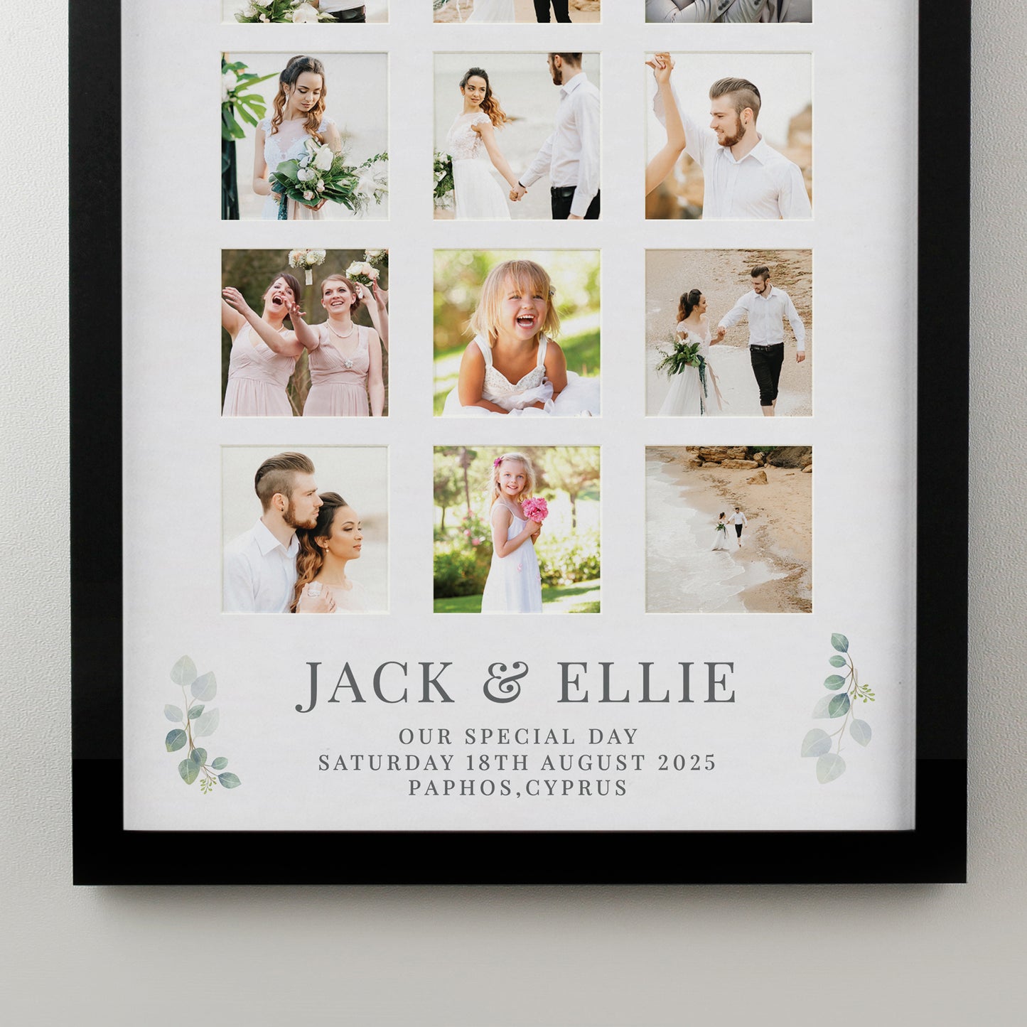 Personalised Wedding Black Multi Photo Frame - image 6