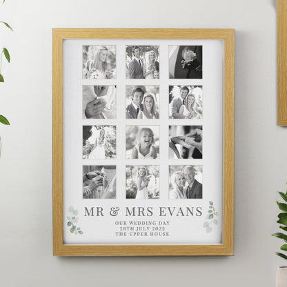 Personalised Wedding Oak Multi Photo Frame - image 3