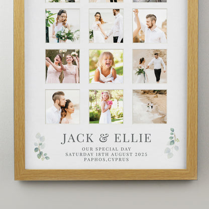 Personalised Wedding Oak Multi Photo Frame - image 6
