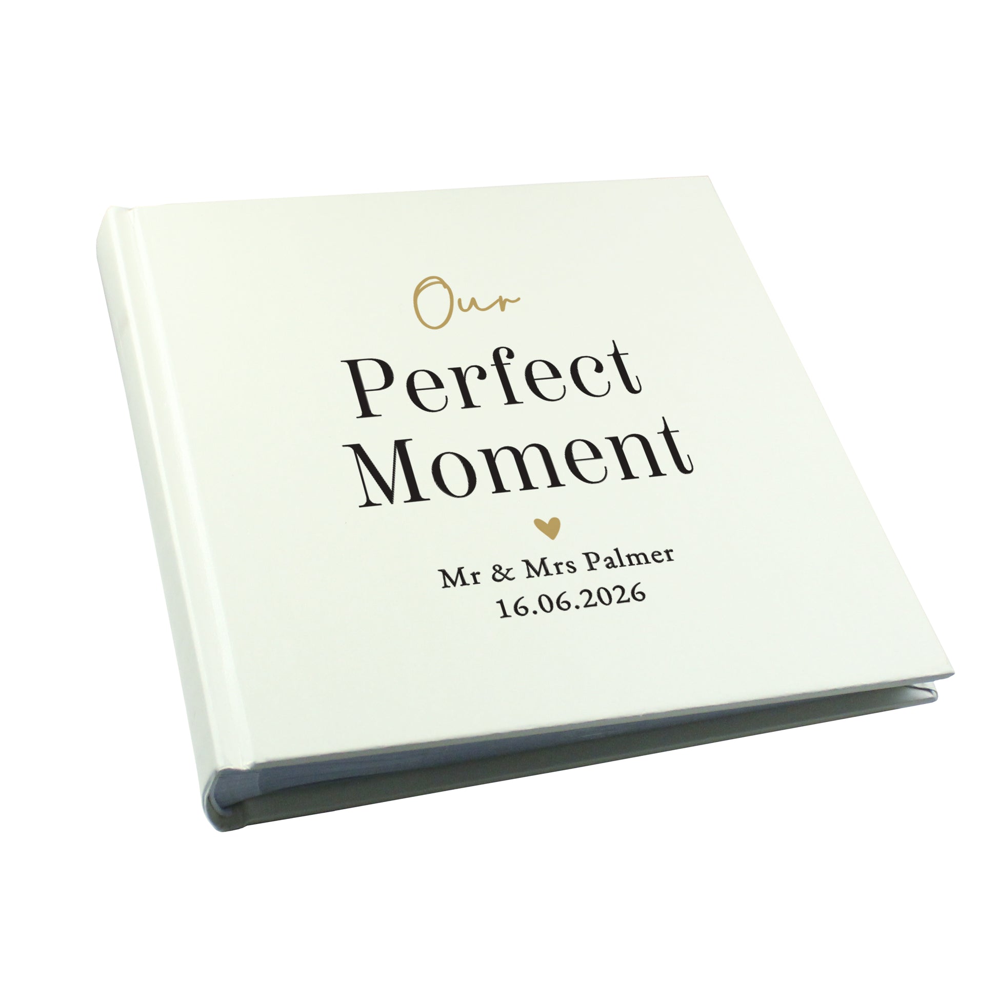 Personalised Black and Gold Free Text Square Photo Album – Wedding Gift - image 5