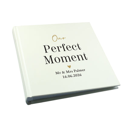 Personalised Black and Gold Free Text Square Photo Album – Wedding Gift - image 5