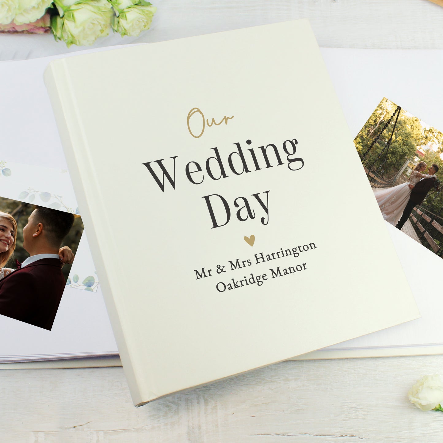 Personalised Black and Gold Free Text Traditional Photo Album – Wedding Gift - image 3