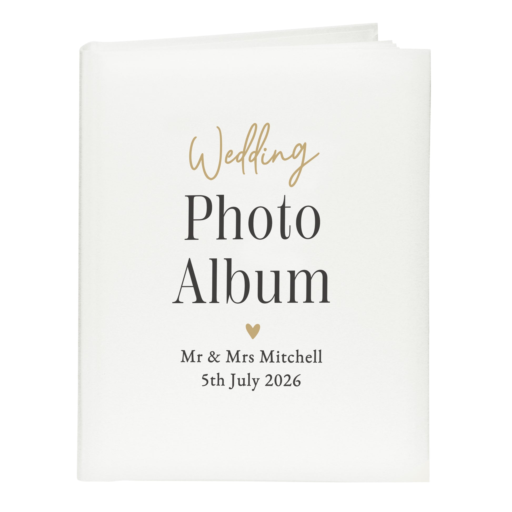 Personalised Black and Gold Free Text Traditional Photo Album – Wedding Gift - image 5