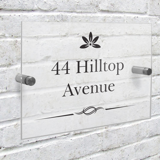 Personalised Decorative Swirl Acrylic House Sign from Heartfelt Gifts