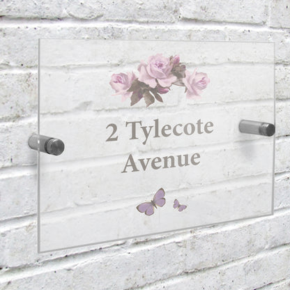 Personalised Vintage Rose Acrylic House Sign from Heartfelt Gifts
