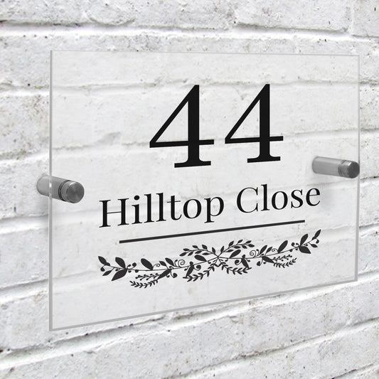 Personalised Botanical Acrylic House Sign from Heartfelt Gifts