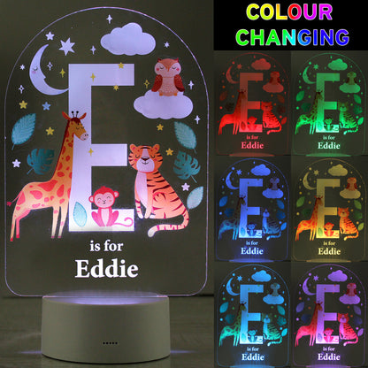 Personalised Animal Alphabet LED Colour Changing Night Light - image 2