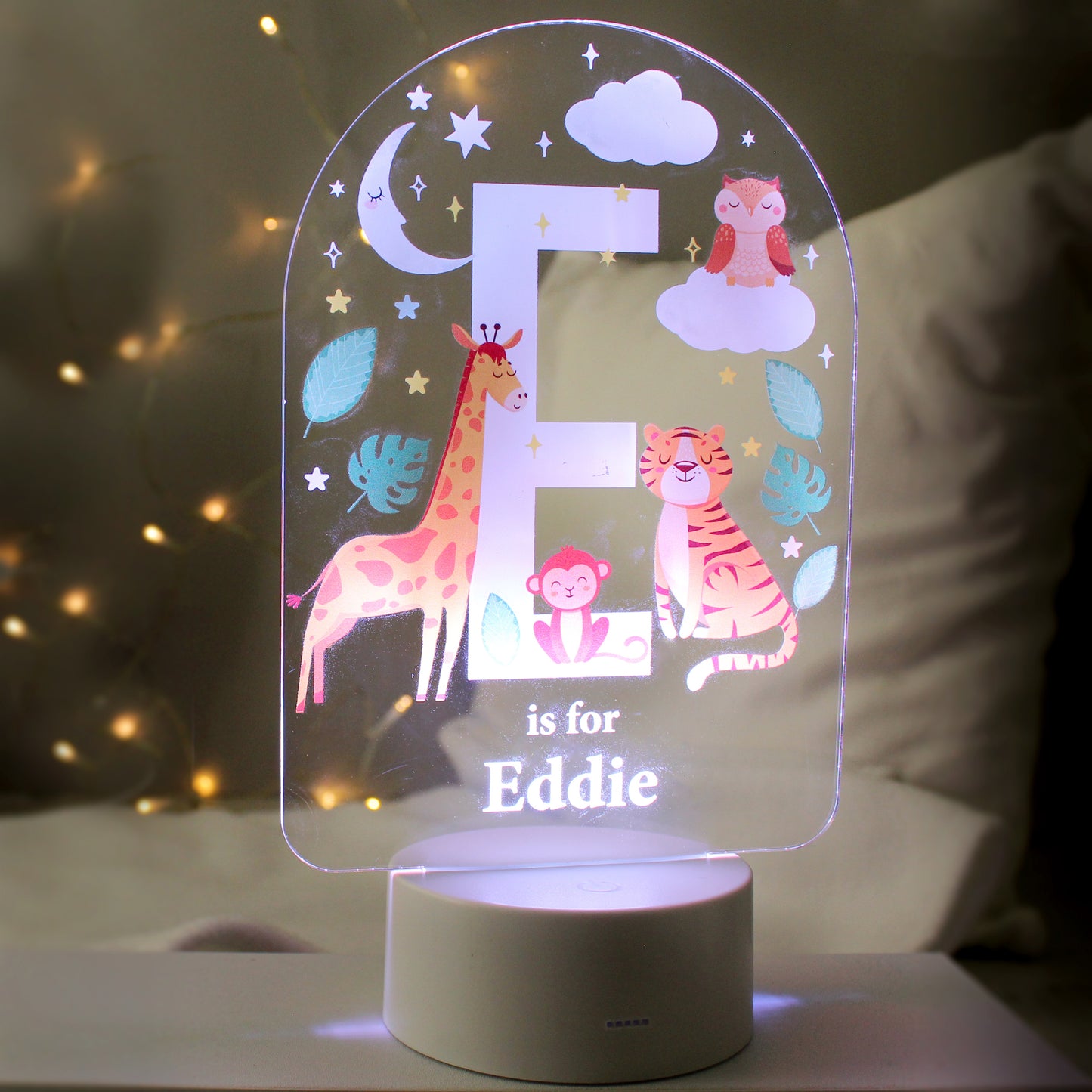Personalised Animal Alphabet LED Colour Changing Night Light - image 3