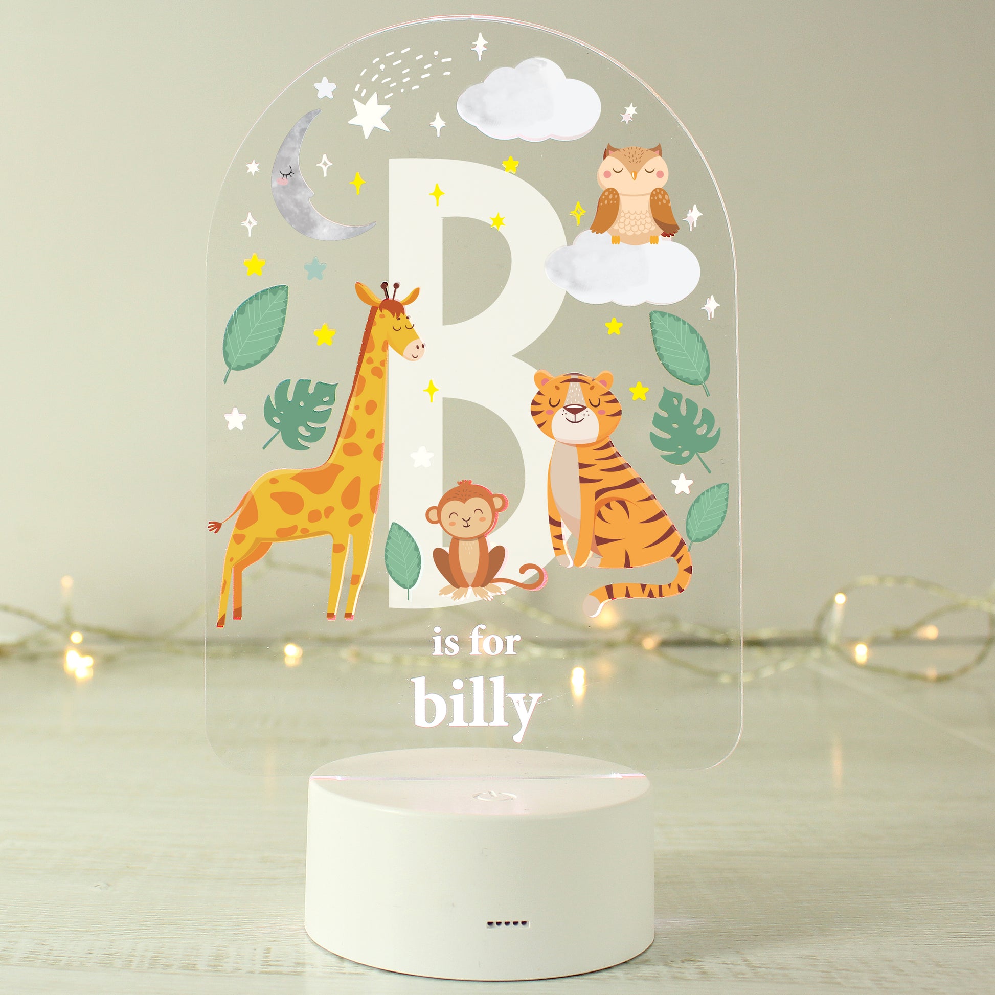 Personalised Animal Alphabet LED Colour Changing Night Light - image 4