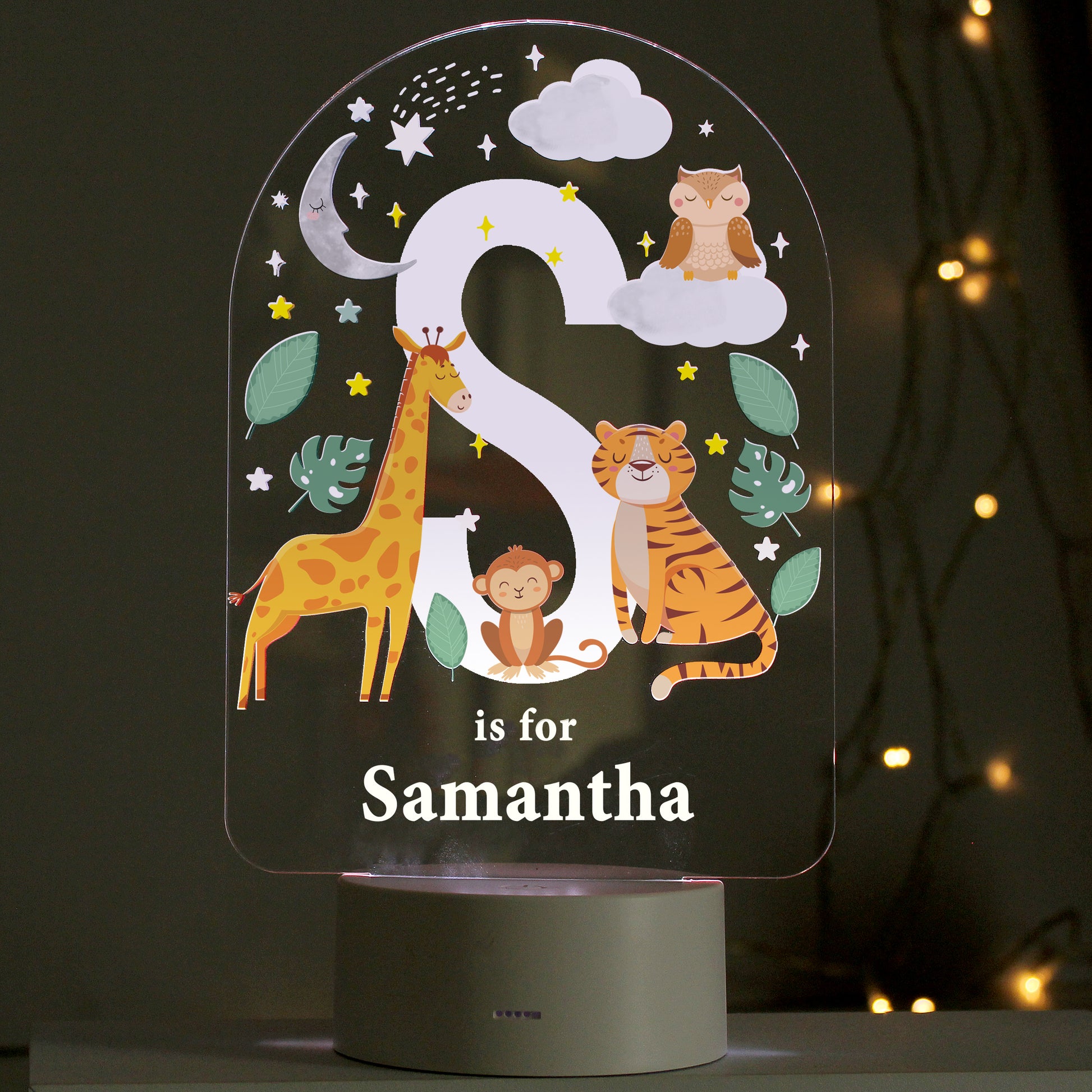 Personalised Animal Alphabet LED Colour Changing Night Light - image 6