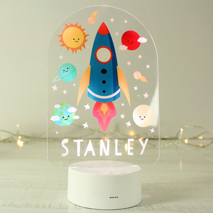 Personalised Space Rocket LED Colour Changing Night Light - image 4