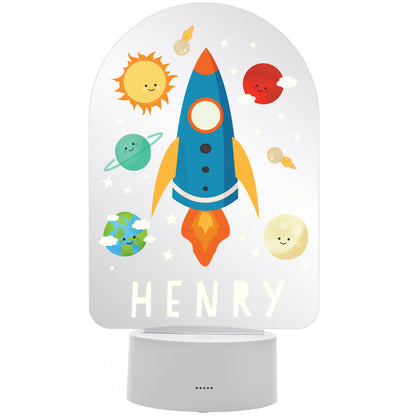 Personalised Space Rocket LED Colour Changing Night Light - image 5
