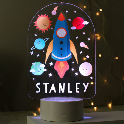 Personalised Space Rocket LED Colour Changing Night Light - image 6