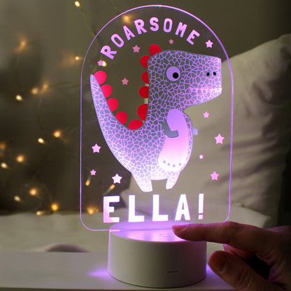 Personalised Roarsome Dinosaur LED Colour Changing Night Light - image 3