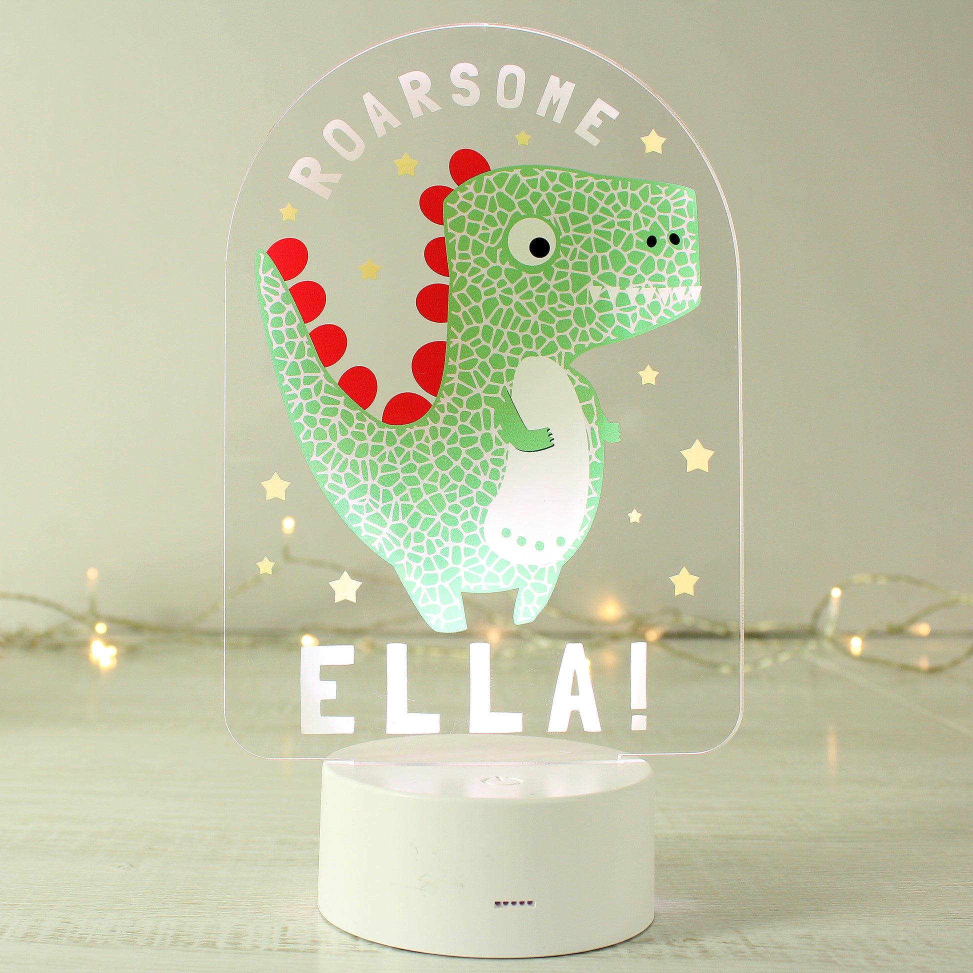 Personalised Roarsome Dinosaur LED Colour Changing Night Light - image 4